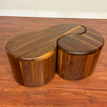 Sculptural Yin Yang Coffee Table Set in Solid Wood
