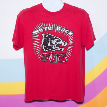 Vintage 1990s UNM Red T-Shirt | Large | i-17 