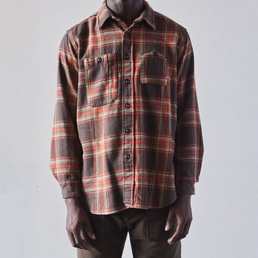 Engineered Garments Heavy Twill Work Shirt, Brown/Orange Big Plaid