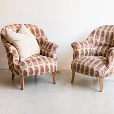 Pair of Block Print Arm Chair | Therese
