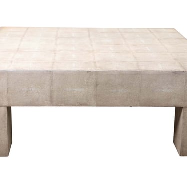 Large Shagreen Coffee Table with Drawer