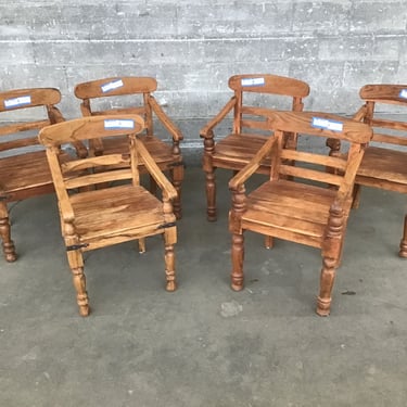 6 Indian Teak Dining Chairs (Seattle)