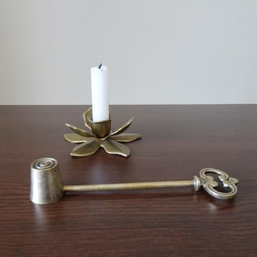Candle snuffer brass, wick snuffer, vintage snuff hat 