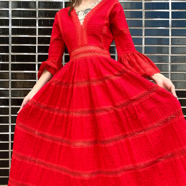 Ruby Lace Mexican Dress