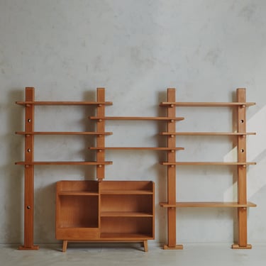 Mid Century Modular Etagere in Sycamore Wood