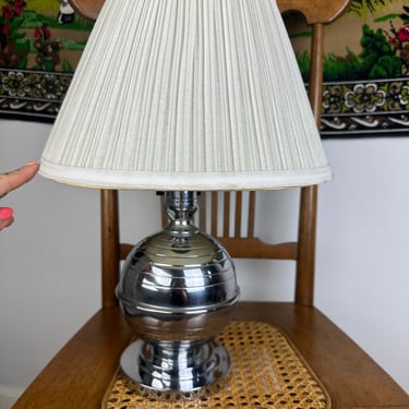 Vintage Art Deco Period Chrome Globe Table Lamp 