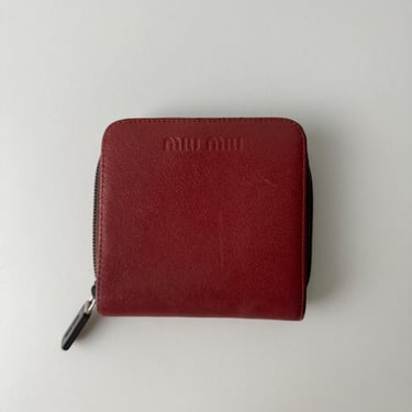 Archive 90’s Miu Miu Red Leather Bifold Wallet 