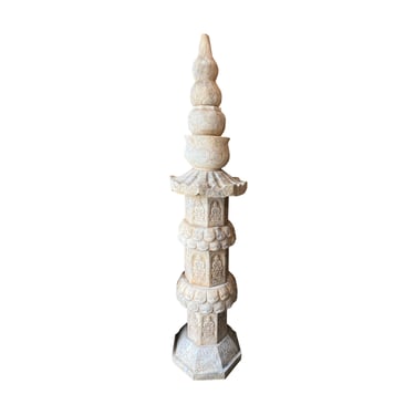 Chinese Marble Stone Carved Stack Pagoda Buddha Tower Statue cs7650E 