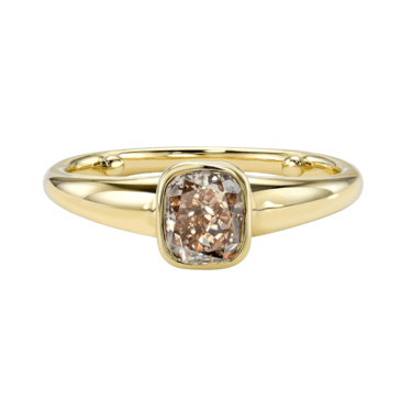 Bubble Solitaire with Cushion Cut Champagne Diamond  — Commitment, Curated