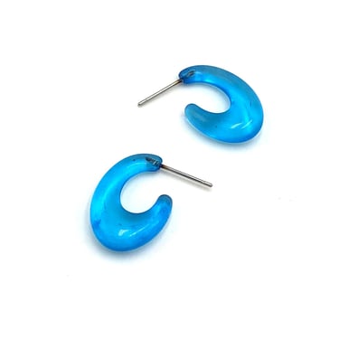 Aqua Blue Frisco Hoop Earrings