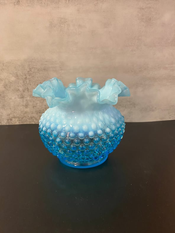 Fenton Aqua Hobnail Vase