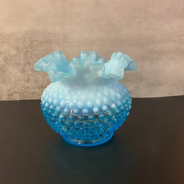 Fenton Aqua Hobnail Vase