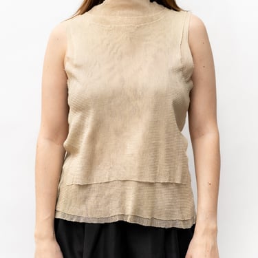 Cropped Layered Net Tank