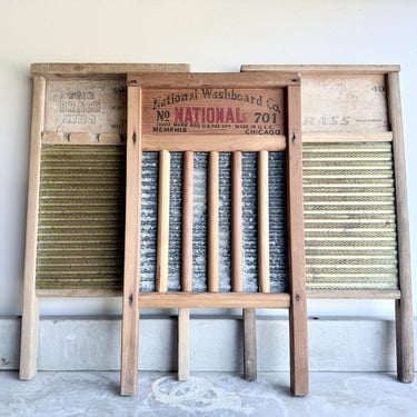 Vintage Washboard Wash Board Laundry Room Decor Rustic Primitive Modern Farmhouse Zinc Brass National Washboard Co Carolina Washboard Co 