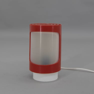 Red and White Plastic Space Age Table Lamp, 1960s 