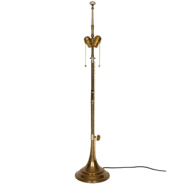 Pair Of Tall 'Bank Bronze' Finish Lamps