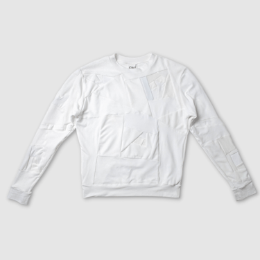 white 'all-over reroll' sweatshirt