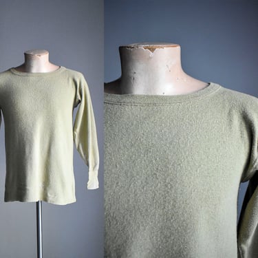 1940s Military Longsleeve Wool Thermal Shirt 