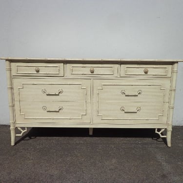 Vintage Dresser Faux Bamboo Thomasville Allegro Bedroom Console Chest Drawers Regency Chinoiserie Boho Chic Campaign CUSTOM PAINT Avail 