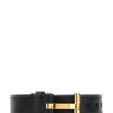 Tom Ford Man Black Leather T Bracelet