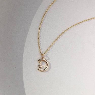 Moon + Star Charm Necklace 