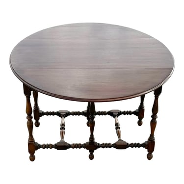 Vintage William and Mary Drop Leaf Petite Dining / Hall Table 