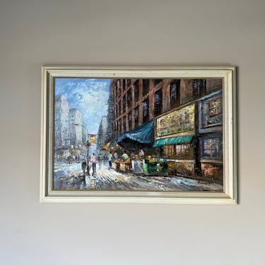 Caroline Burnett (1877-1950) Impressionist Cityscape Oil Painting, Framed 