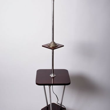 French modernist Floor Lamp with stratified  Bakelite cubist 1930