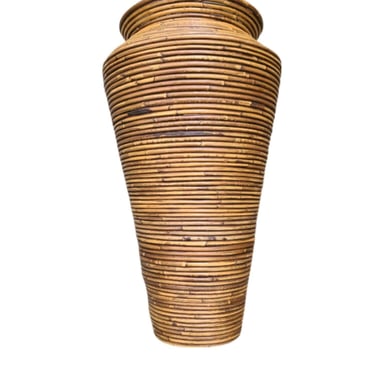 Gabriella Crespi Styled 2' Stacked Pencil Reed Rattan Large Floor Vase 