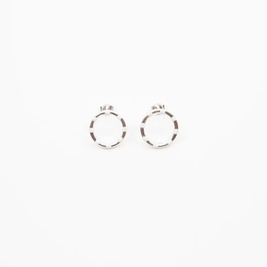 A. Carnevale Striped Front Hoops in White