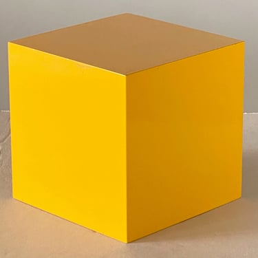 Vintage 1970s Yellow Cube Bookend Paperweight 