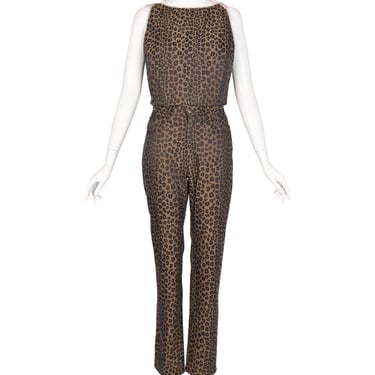 Fendi Vintage 1990s Leopard Print Logo Top & Pants Set