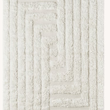 Shaggy Labyrinth White Rug