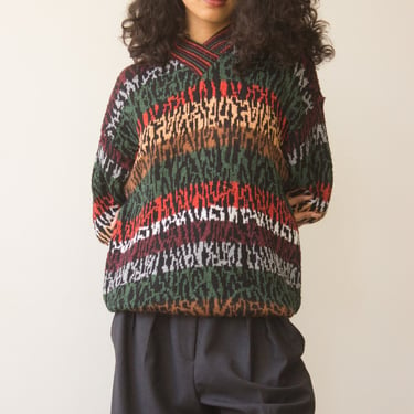 1980s Brenda French Hand-loomed Pullover 