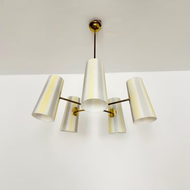Austrian Mid-Century Modern Brass Chandelier by Rupert Nikoll | 1950s 