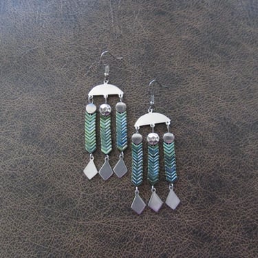 Hematite and silver chandelier earrings 