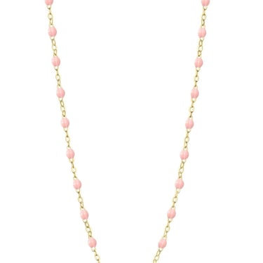 17.7&quot; Classic Gigi Necklace - Baby Pink + Yellow Gold