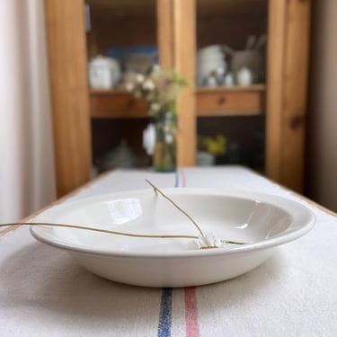 Beautiful vintage French large  ironstone pasta bowl, salad bowl 