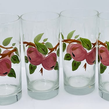 Set of four (4)  Apple Franciscan Ware- Tumblers- 15 oz- 6.25