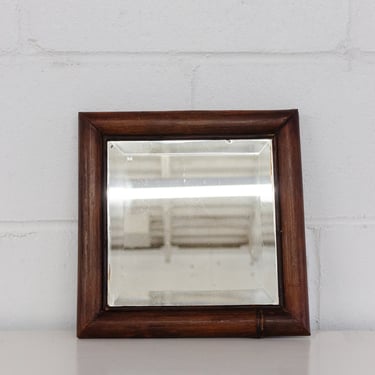 antique french faux bamboo square mirror