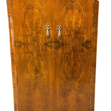 Art Deco "Tombstone" Walnut Men's Armoire by Raven Furniture 