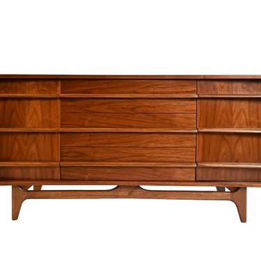Walnut Credenza Young Manufacturing Buffet Mid Century Modern 