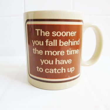 Vintage Slacker Joke Mug - 80s Brown Coffee Mug - Sarcastic Underachiever Humor - Gift For Friend 