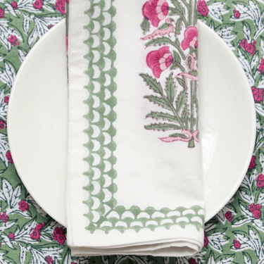 Rozablue | Napkins in Nightingale Green | S/4