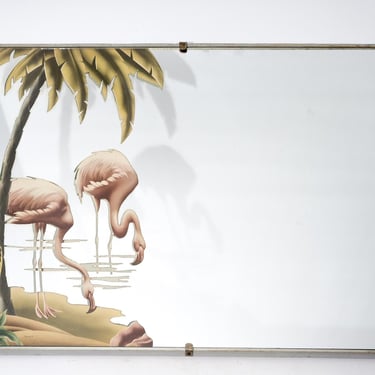 Vintage Pink Flamingo Mirror by Turner Large Mirror 30