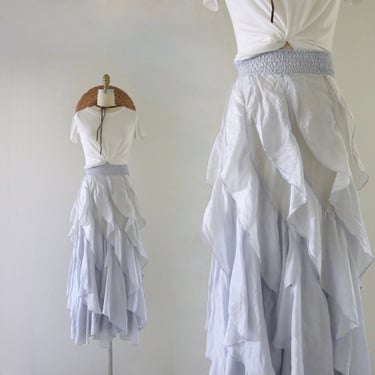 cornflower silk ruffle skirt 25-32 