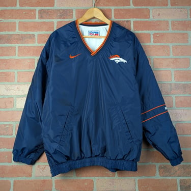 Vintage 90s Reversible Nike NFL Denver Broncos ORIGINAL Windbreaker Pullover Jacket - Large 