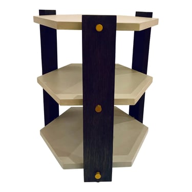 Theodore Alexander Modern Gray Three Tier Theory Side Table