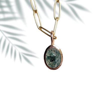 14k Gold Gemstone Scarab Amulet Pendant Necklace/14k Gold Charm/Open Bezel Pendant/ Egypt Protection 