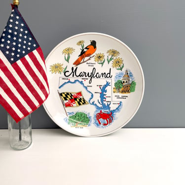 Maryland souvenir state plate - 1980s vintage 